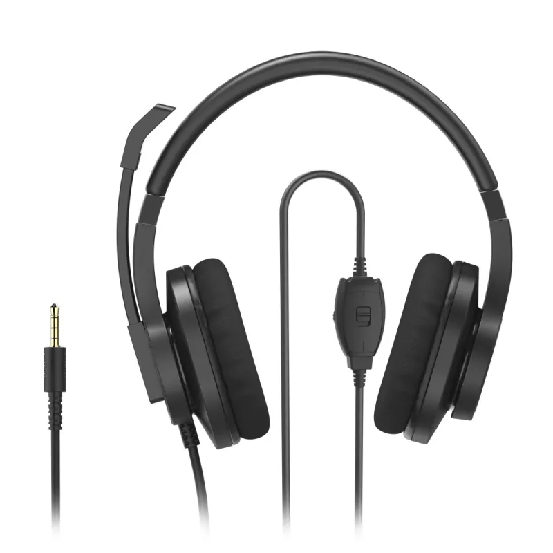 Headset Hama HS-P350 V2 com fios arco de cabeça escritório/callcenter preto