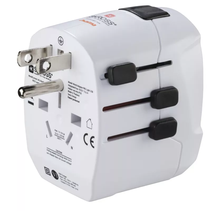 Fonte de alimentação USB Hama World Travel Pro Light universal branca