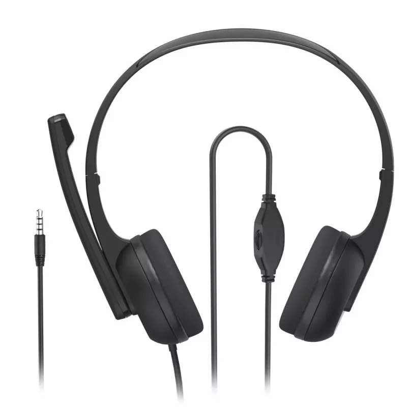 Headset Hama HS-P150 V2 com fios arco de cabeça escritório/callcenter preto