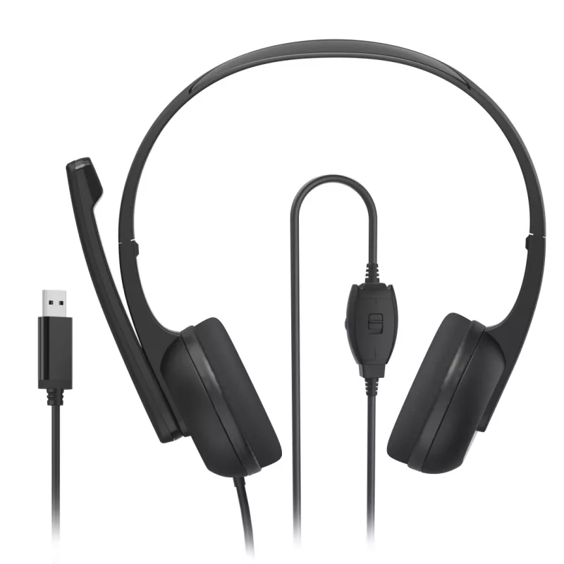 Headset Hama HS-USB250 V2 com fios arco de cabeça escritório/callcenter USB Type-A preto