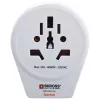 Adaptador de ficha USB Hama mundo-para-europa universal branco