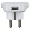 Adaptador de ficha USB Hama mundo-para-europa universal branco