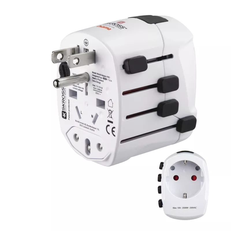 Adaptador de corrente universal Hama World Travel Pro branco
