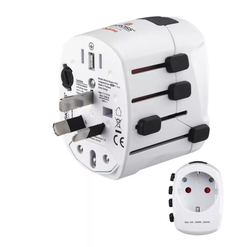 Adaptador de corrente universal Hama World Travel Pro branco