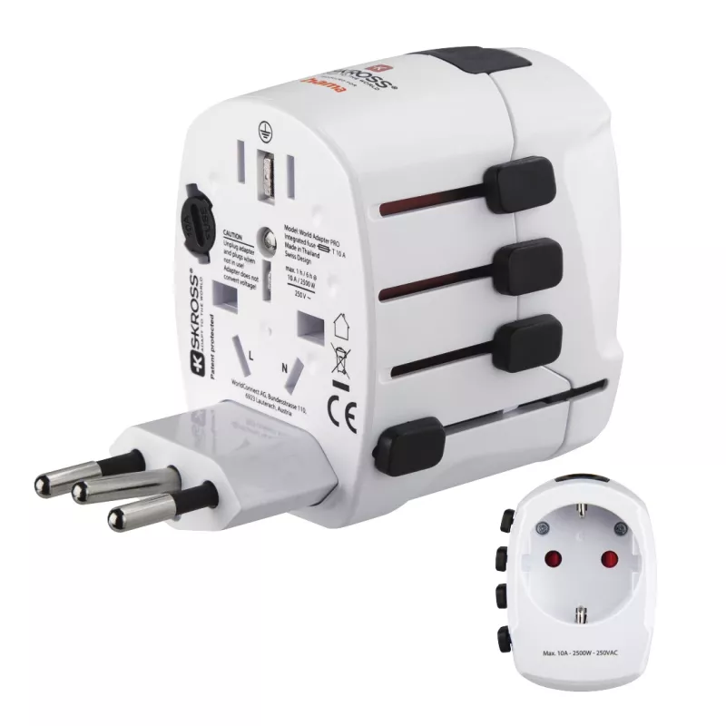Adaptador de corrente universal Hama World Travel Pro branco