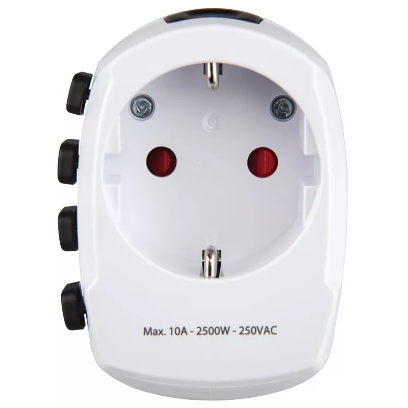 Adaptador de corrente universal Hama World Travel Pro branco