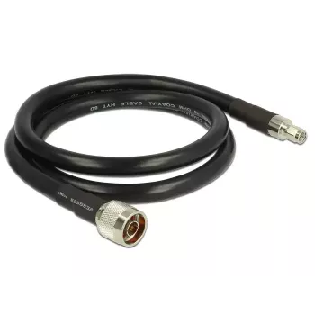 Cabo coaxial DeLOCK 1 m N/RP-SMA CFD400 LLC400 preto