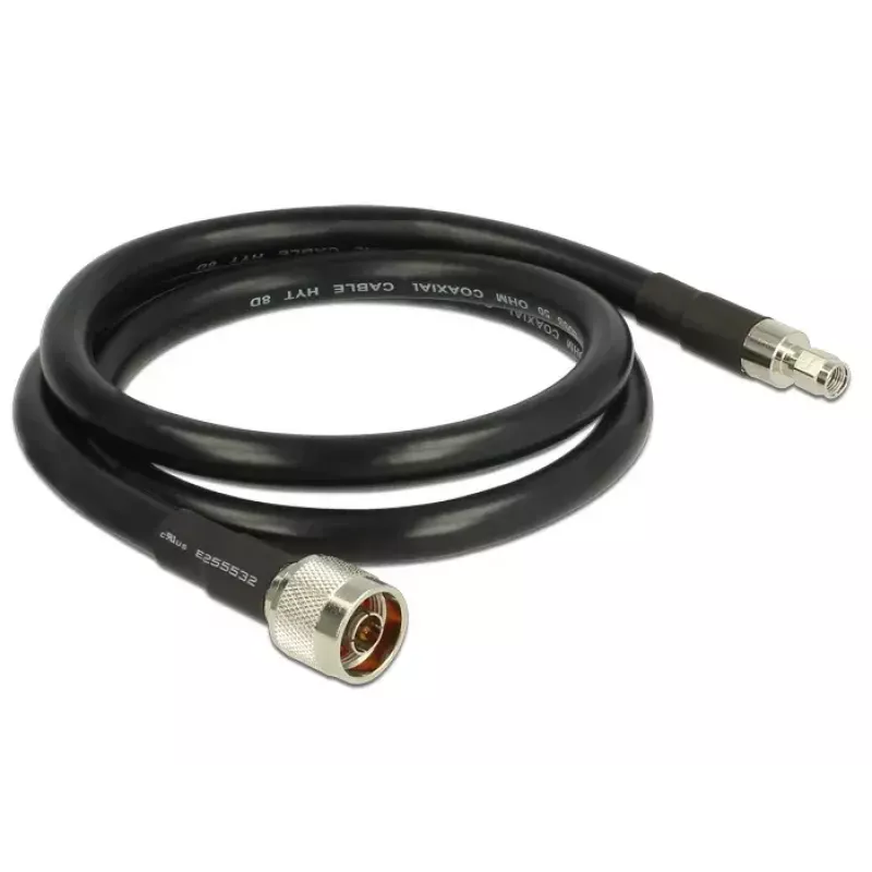 Cabo coaxial DeLOCK 1 m N/RP-SMA CFD400 LLC400 preto