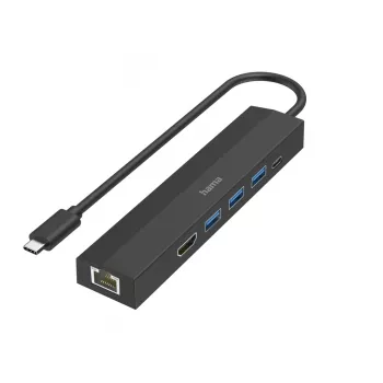 Hama 00200144 hub de interface USB 3.2 Gen 1 (3.1 Gen 1) Type-C 5000 Mbit/s preto