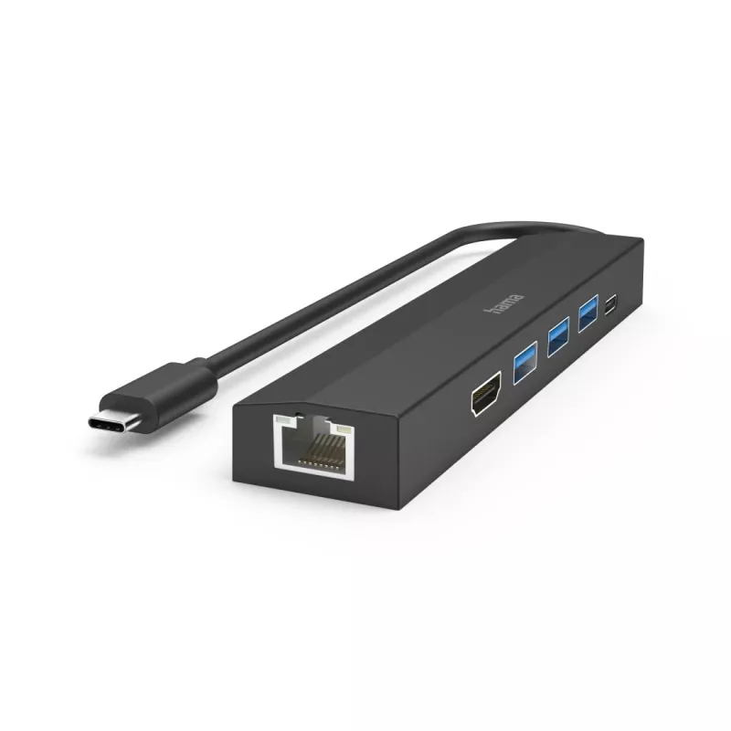 Hama 00200144 hub de interface USB 3.2 Gen 1 (3.1 Gen 1) Type-C 5000 Mbit/s preto