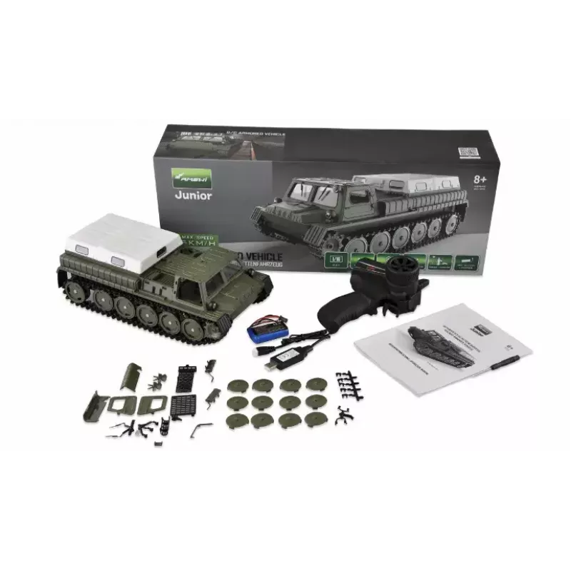 Camião militar Amewi 22617 motor elétrico 1:16 para crianças a partir dos 8 anos