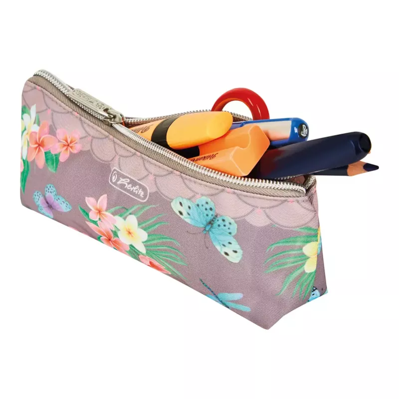 Estojo de lápis macio Herlitz Ladylike borboletas multicolor 215x50x85 mm