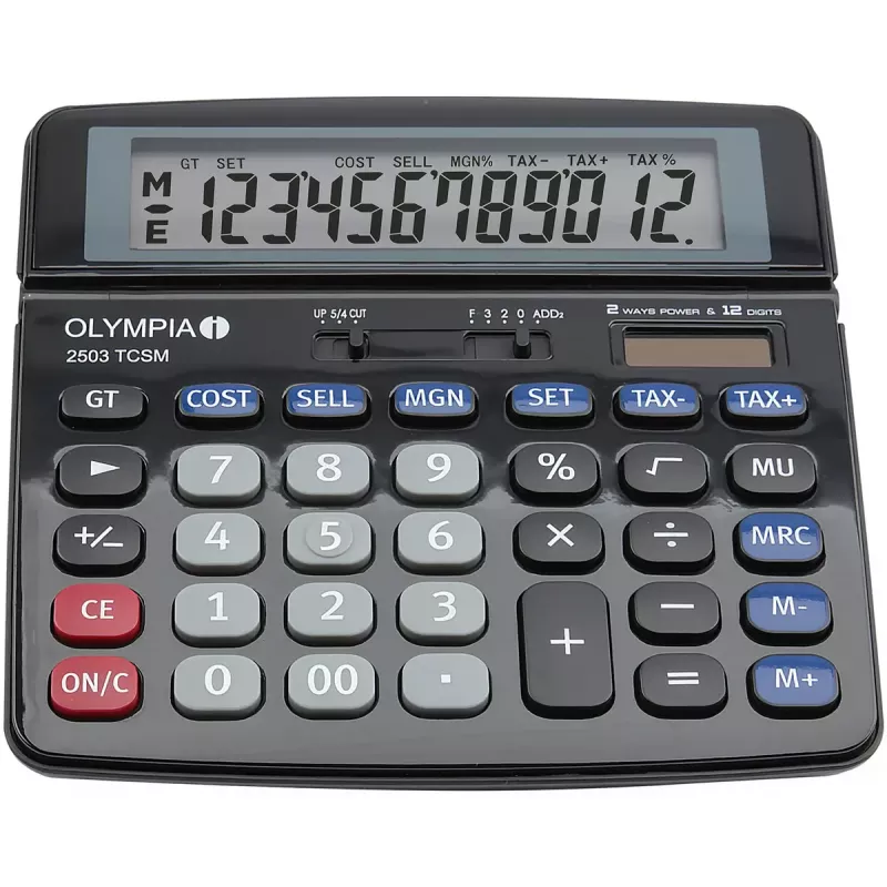 Calculadora básica Olympia 2502 Desktop Preto Azul Cinzento