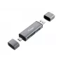 Leitor de cartões Equip com Hub USB 3.0, OTG, MicroSD (TransFlash), MicroSDHC, SD, SDHC, Cinzento, CE & RoHS, USB 3.2 Gen 1 (3.1 Gen 1) Type-A/Type-C, 202 mm, 12 mm
