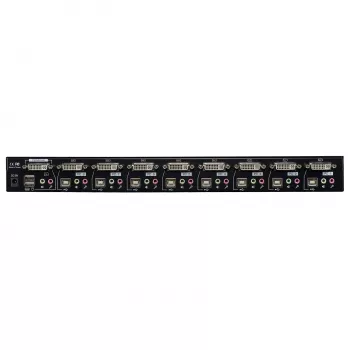 Lindy Comutador KVM Pro DVI-I Single Link 8 portas, USB 2.0 e áudio