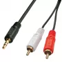 Lindy Cabo Premium Phono para 3,5 mm 5 m, 2 x RCA, ficha, 3,5 mm, ficha, 5 m, preto