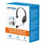 Manhattan Headset Mono Over-Ear (USB), braço do microfone reversível (acolchoado), embalagem retail, controlo de volume/silenciar em linha, almofada auricular acolchoada, USB-A para áudio e microfone, cabo 2 m, três anos de garantia
