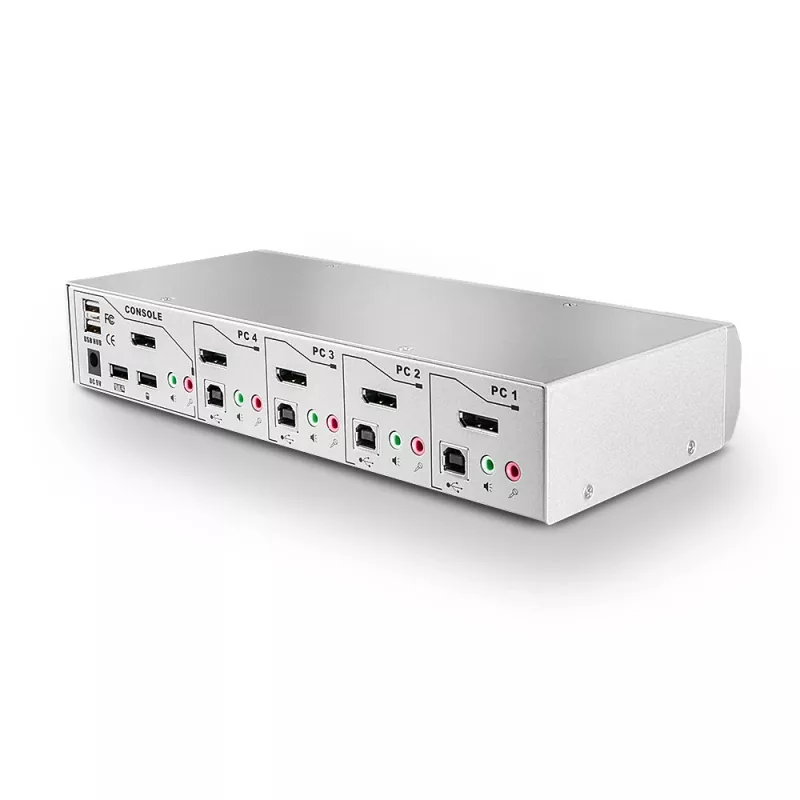 Lindy Comutador KVM Pro 4 portas USB 2.0, DisplayPort 1.2 com TTU