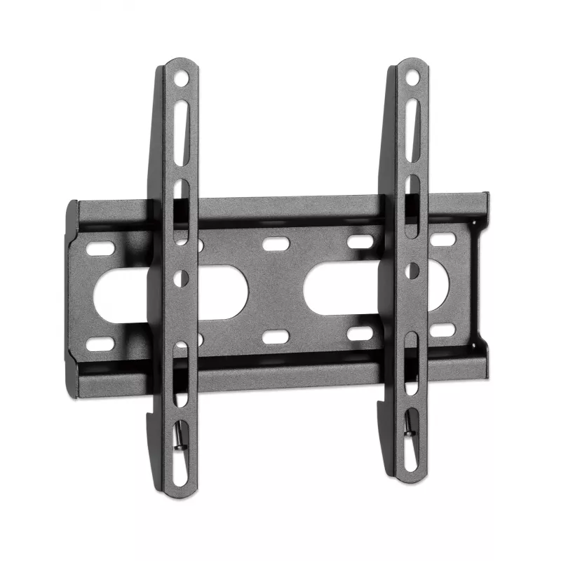 Manhattan Suporte de parede para TV e monitores (fixo, ultraplano), para ecrãs de 23 polegadas a 42 polegadas, compatibilidade VESA: todos entre 75 x 75 mm e 200 x 200 mm – verifique as dimensões dos quatro orifícios de fixação na parte traseira do ecrã para garantir que encaixa, máx. 45 kg, preto, suporte