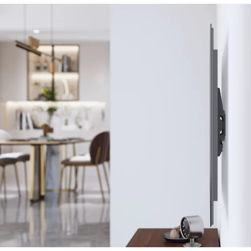Manhattan Suporte de parede para TV e monitores (fixo, ultraplano), para ecrãs de 23 polegadas a 42 polegadas, compatibilidade VESA: todos entre 75 x 75 mm e 200 x 200 mm – verifique as dimensões dos quatro orifícios de fixação na parte traseira do ecrã para garantir que encaixa, máx. 45 kg, preto, suporte