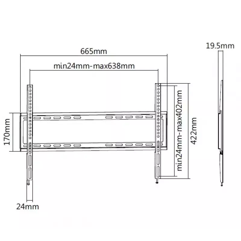Equip 650333 Suporte de parede para TV fixo 37 polegadas-75 polegadas