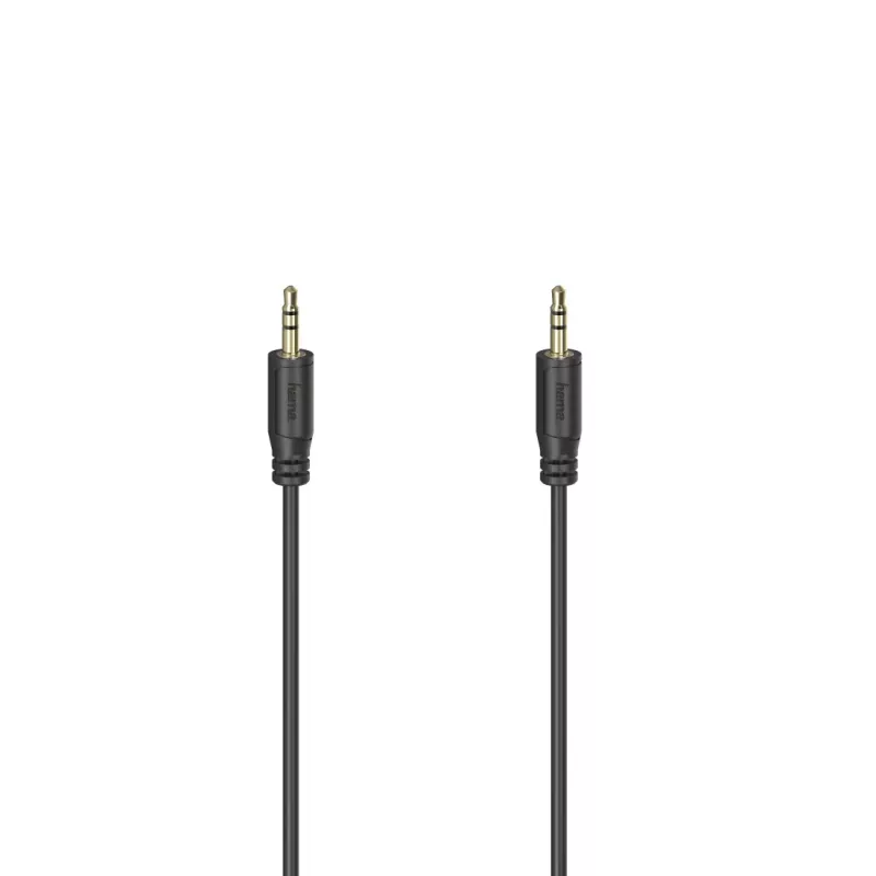 Hama Cabo de áudio Flexi-slim 0,75 m 3,5 mm preto ficha para ficha banhado a ouro
