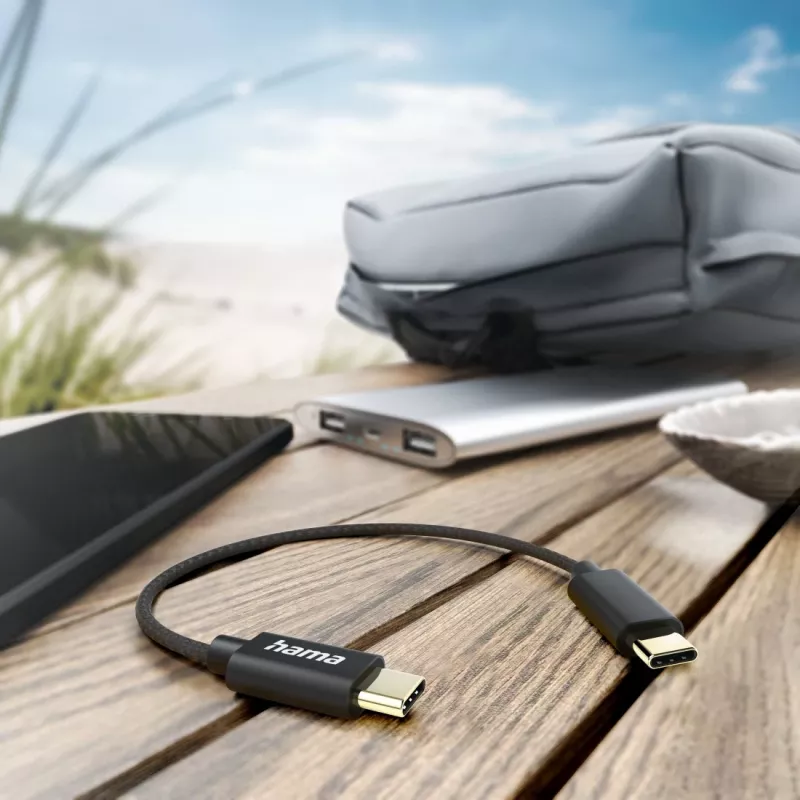 Cabo USB Hama 00201604 USB 2.0 0,2 m USB C preto