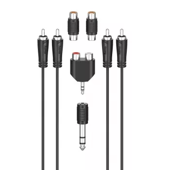 Cabo de áudio Hama 00205175 2,5 m 2x ficha RCA preto