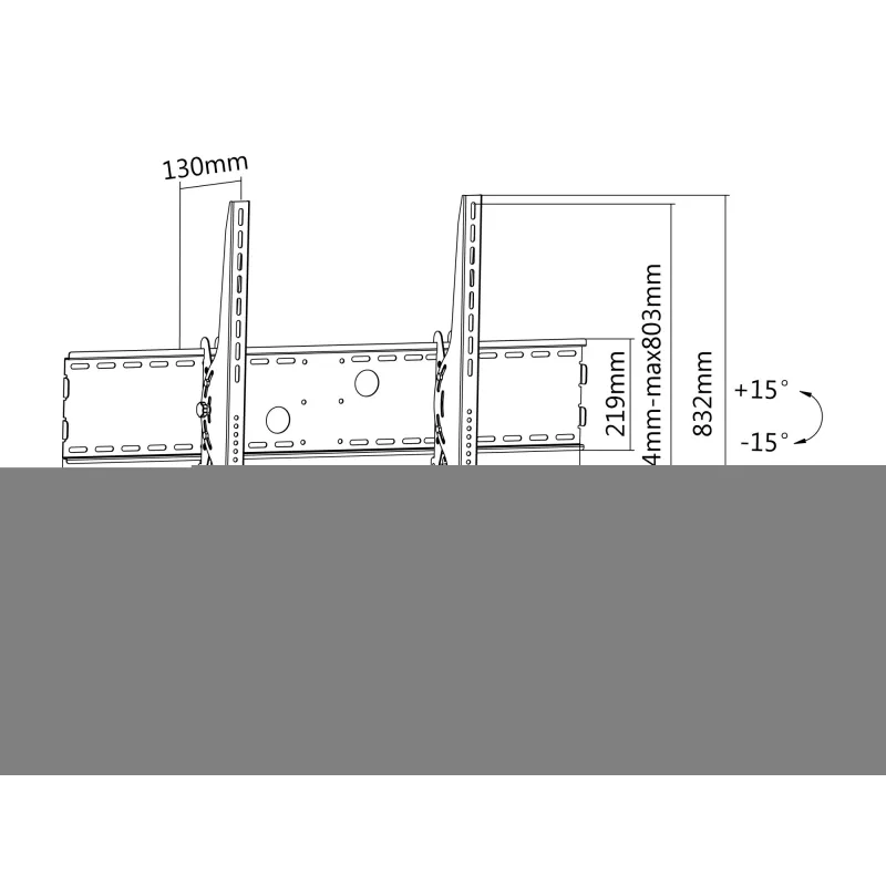 Suporte de parede inclinável para TV curva Equip 60-100 polegadas