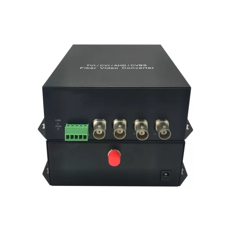 Transmissor AV LevelOne extensor de 4 canais BNC sobre fibra ótica kit 20 km