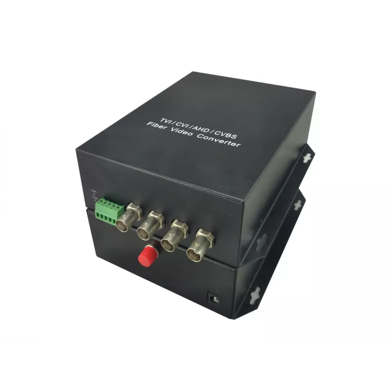 Transmissor AV LevelOne extensor de 4 canais BNC sobre fibra ótica kit 20 km