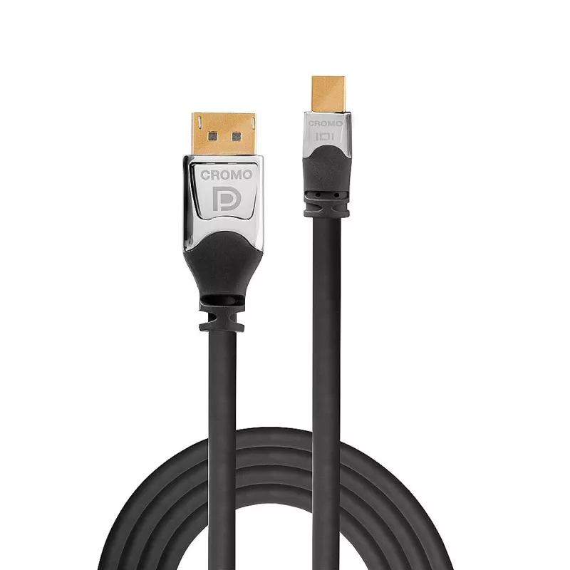Lindy 0,5m CROMO cabo Mini DisplayPort para DisplayPort, 0,5 m, Mini DisplayPort, DisplayPort, macho, macho, 4096 x 2160 píxeis