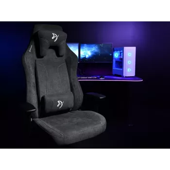 Cadeira gaming Arozzi Vernazza XL Softfabric cinzento-escuro design ergonómico
