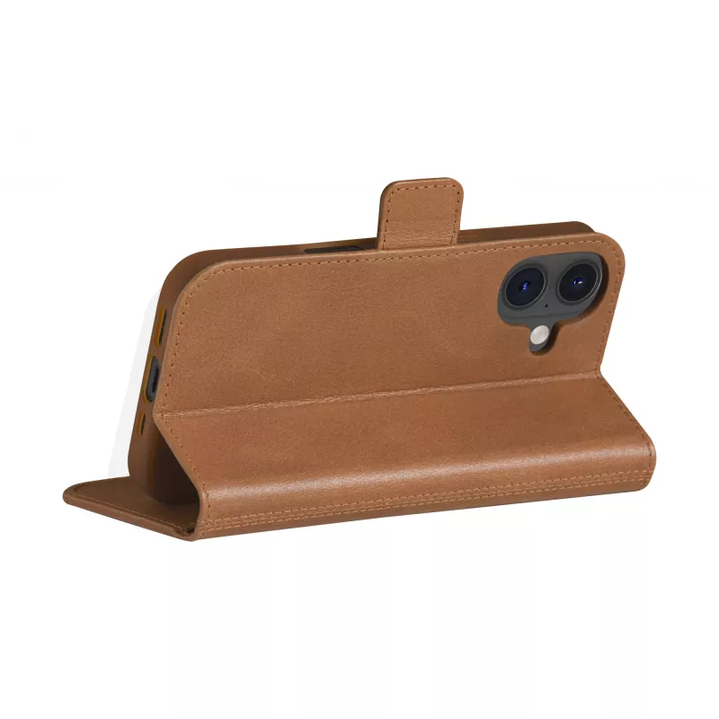 Capa folio dbramante1928 Copenhagen iPhone 16 Tan 3 bolsos para cartões