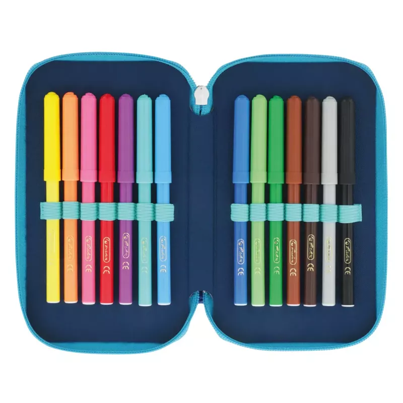 Herlitz TriCase Dip Dye 31 peças azul turquesa poliéster 190x115x70 mm