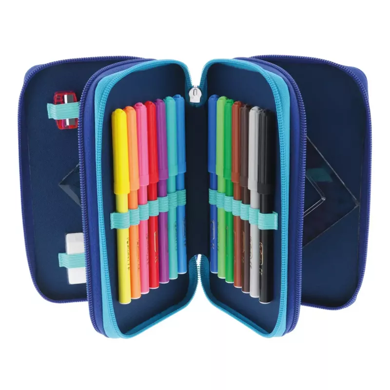 Herlitz TriCase Dip Dye 31 peças azul turquesa poliéster 190x115x70 mm