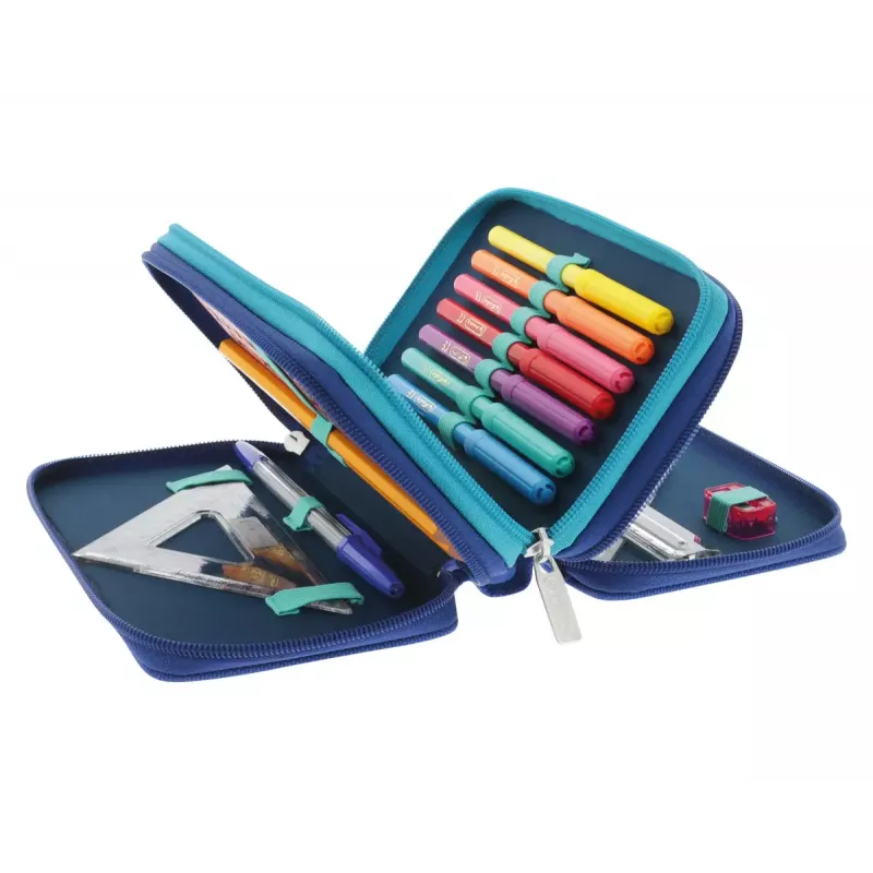 Herlitz TriCase Dip Dye 31 peças azul turquesa poliéster 190x115x70 mm