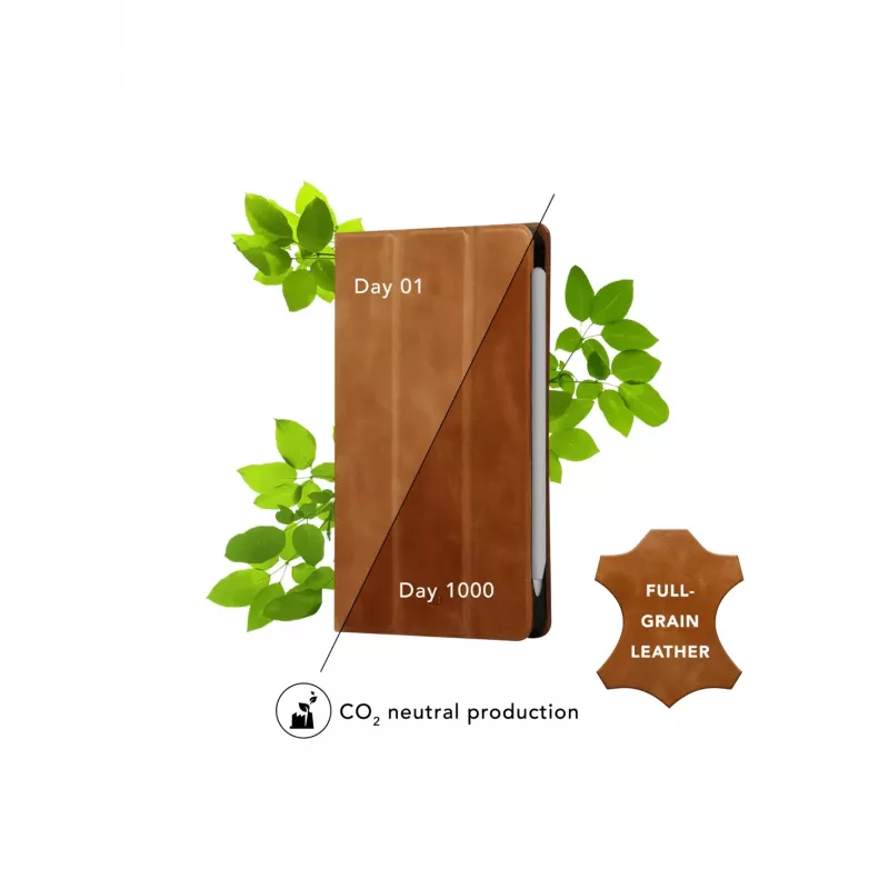 Folio-Case d bramante para iPad Pro 11 polegadas (M5 2025 / M4 2024) – couro plena flor, modo de suporte
