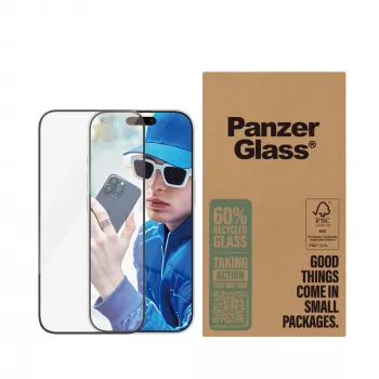 Película de proteção de ecrã PanzerGlass ® iPhone 16 Pro | Ultra-Wide Fit | BULK
