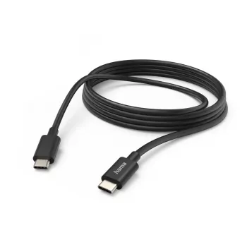 Cabo de carregamento Hama, USB-C - USB-C, 3 m, preto
