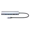 Dock/Hub USB-C Manhattan, ligações (x6): Ethernet, HDMI, USB-A (x3) e USB-C, com Power Delivery (PD) 100W – requer carregador USB-C externo (não incluído). Alimentado por USB (sem fonte de alimentação externa necessária), quando o PD não é utilizado
