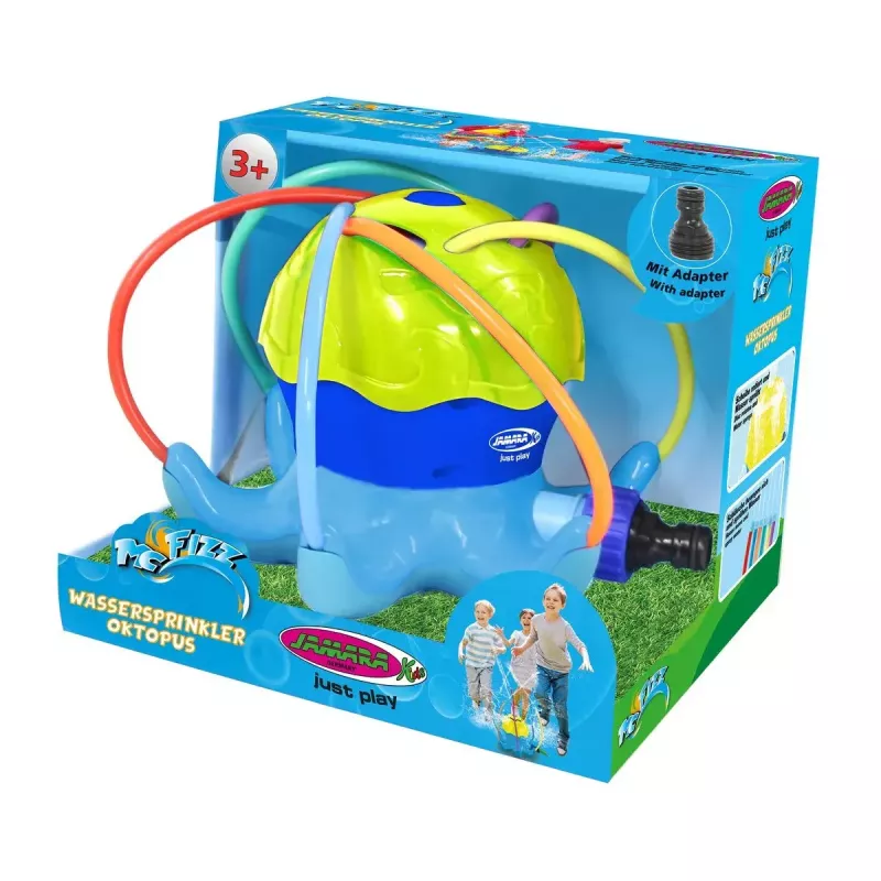 Aspersor de água Jamara Mc Fizz Oktopus redondo azul amarelo 3+ anos