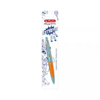 Caneta de clip com mecanismo retrátil Herlitz my.pen azul