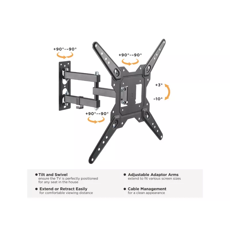 Suporte de parede para TV totalmente articulado Equip 23 inch–55 inch