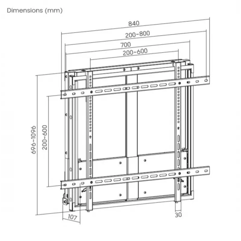 Suporte de parede para TV interativo subir/descer Equip 60