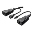 Extensor USB 2.0 Type-C Cat.6 de 100 m Lindy, transmissor e recetor de rede, 100 m, 480 Mbit/s, Cat5e, Cat6, CH317Q, CH9317, RTL8211E, preto