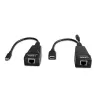 Extensor USB 2.0 Type-C Cat.6 de 100 m Lindy, transmissor e recetor de rede, 100 m, 480 Mbit/s, Cat5e, Cat6, CH317Q, CH9317, RTL8211E, preto