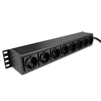 Unidade de distribuição de energia (PDU) Lindy 73025 8 saídas AC 1.5U preto