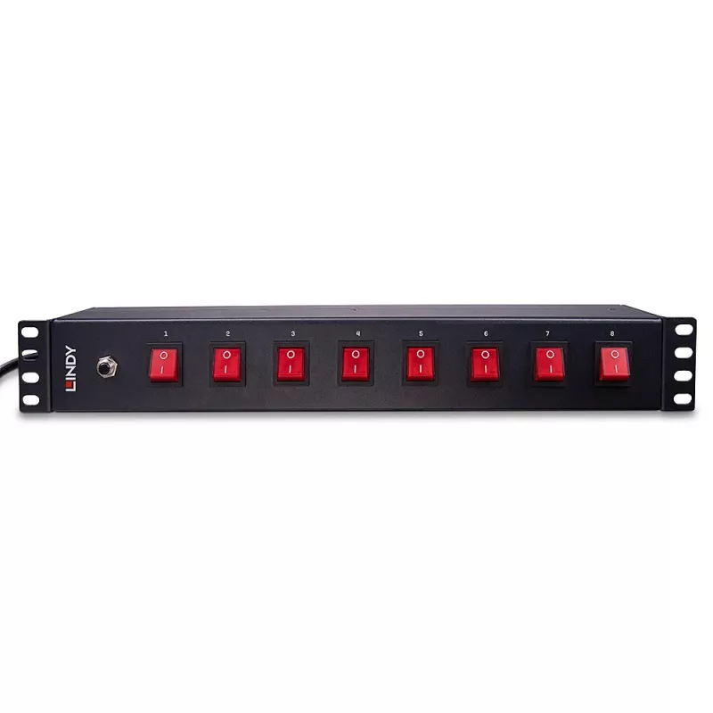 Unidade de distribuição de energia (PDU) Lindy 73025 8 saídas AC 1.5U preto