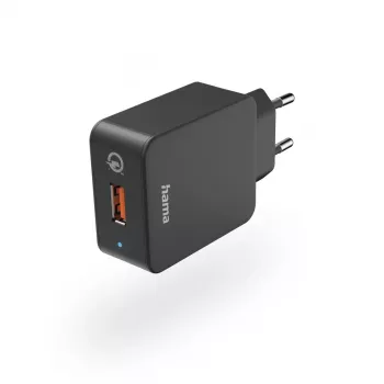 Carregador Hama Qualcomm® Quick Charge™ 3.0 para smartphone preto AC carregamento rápido interior